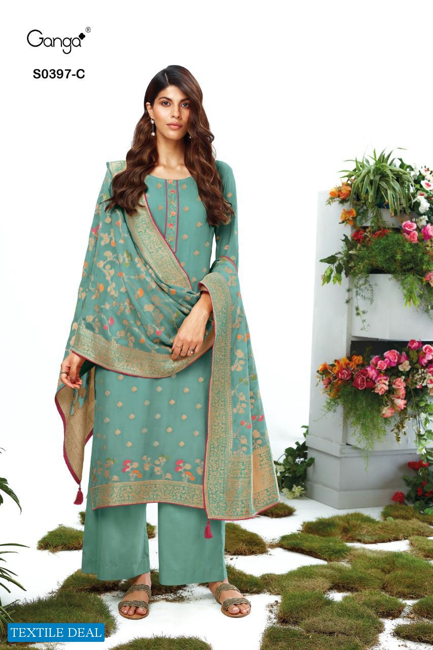 Ganga Mairi S0397 Wholesale Georgette Jacquard Salwar Kameez