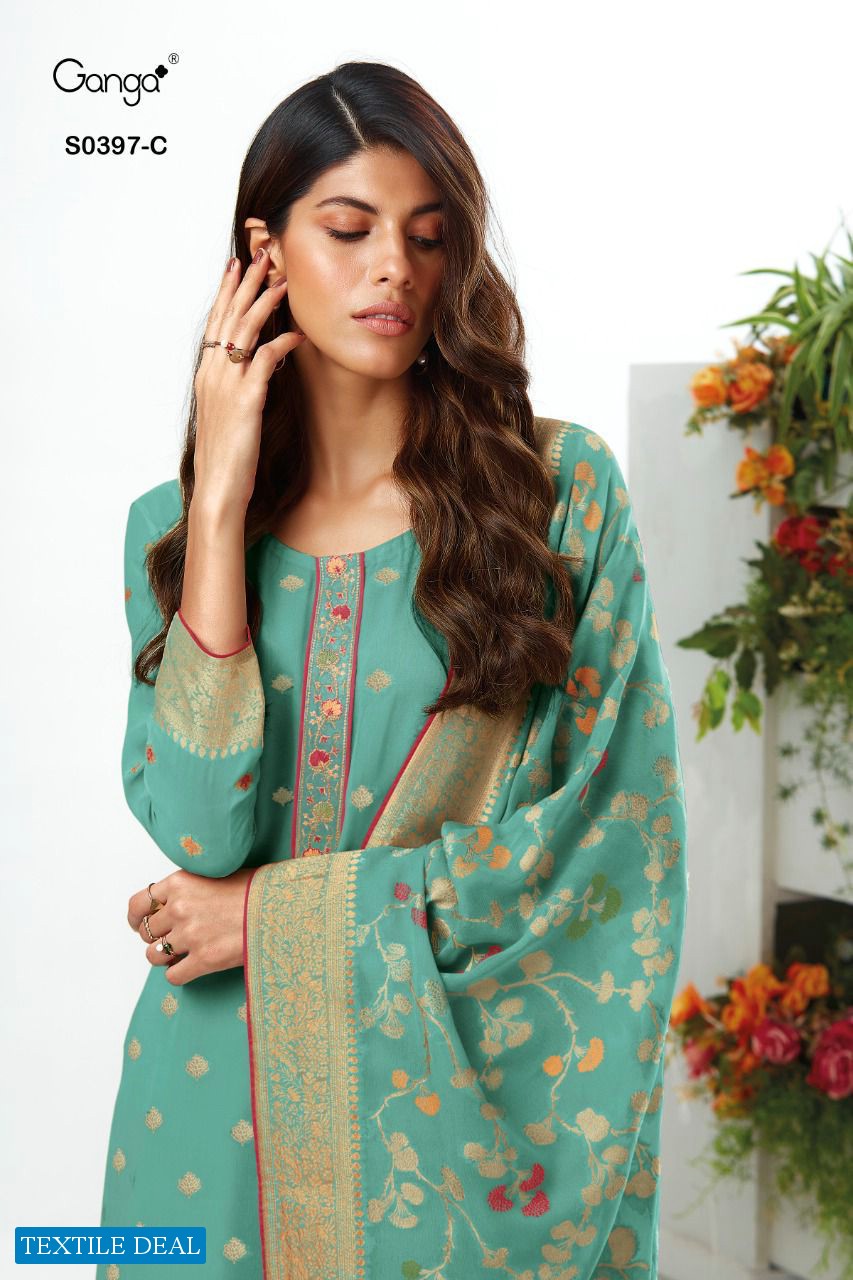 Ganga Mairi S0397 Wholesale Georgette Jacquard Salwar Kameez