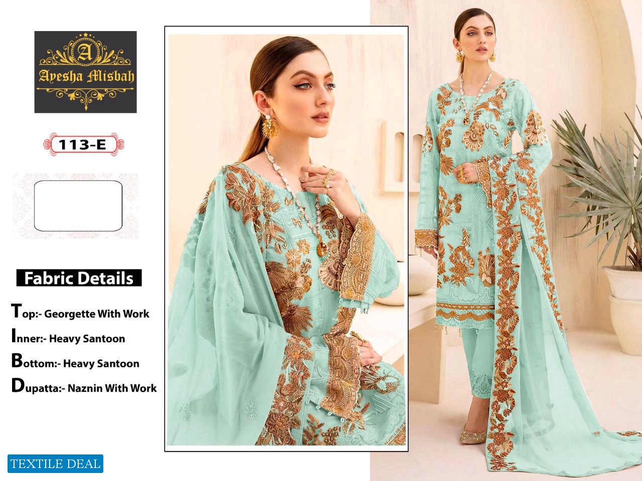 Ayesha Misbah D.no 113 Colour Wholesale Pakistani Concept Dress