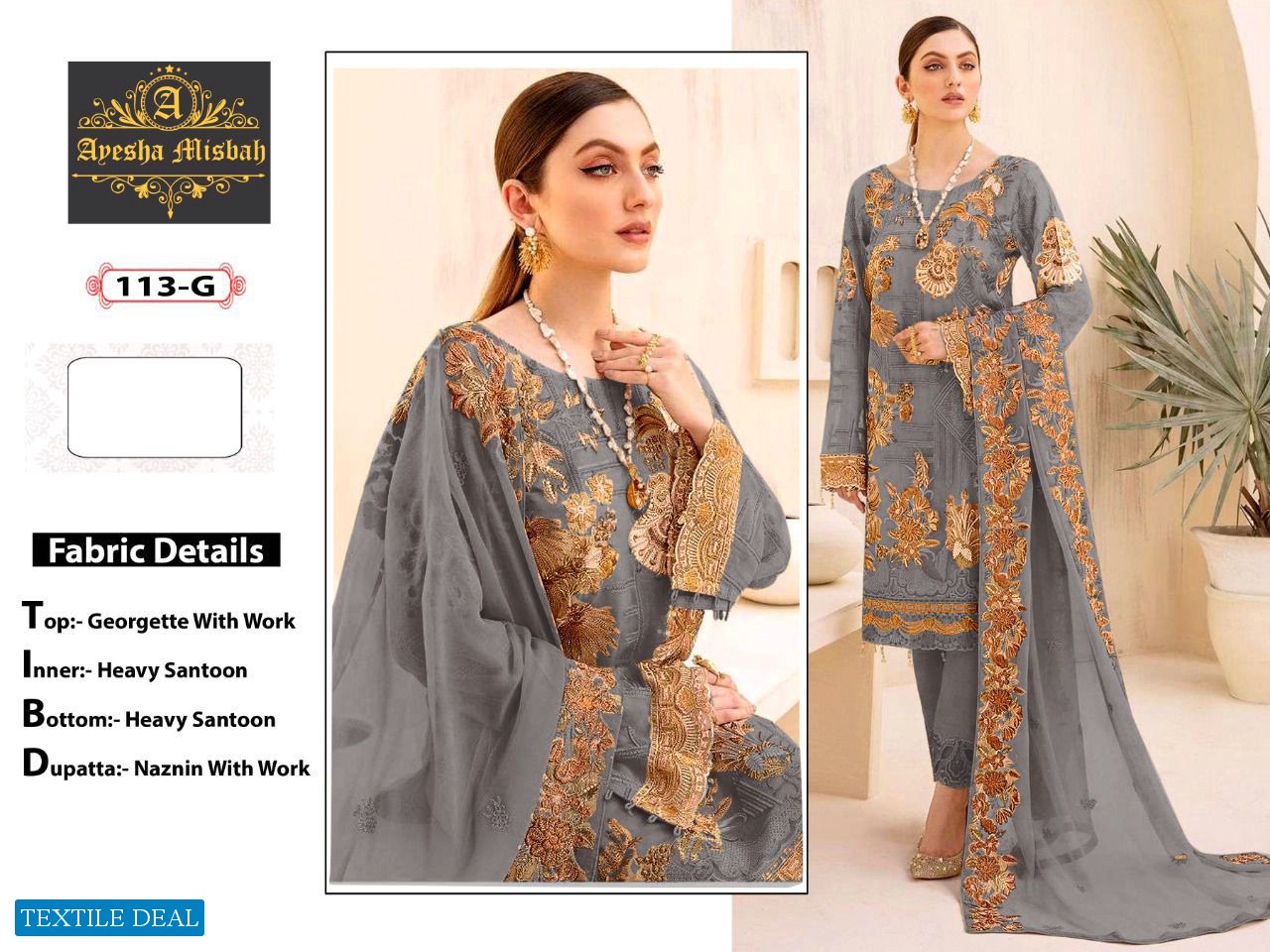 Ayesha Misbah D.no 113 Colour Wholesale Pakistani Concept Dress