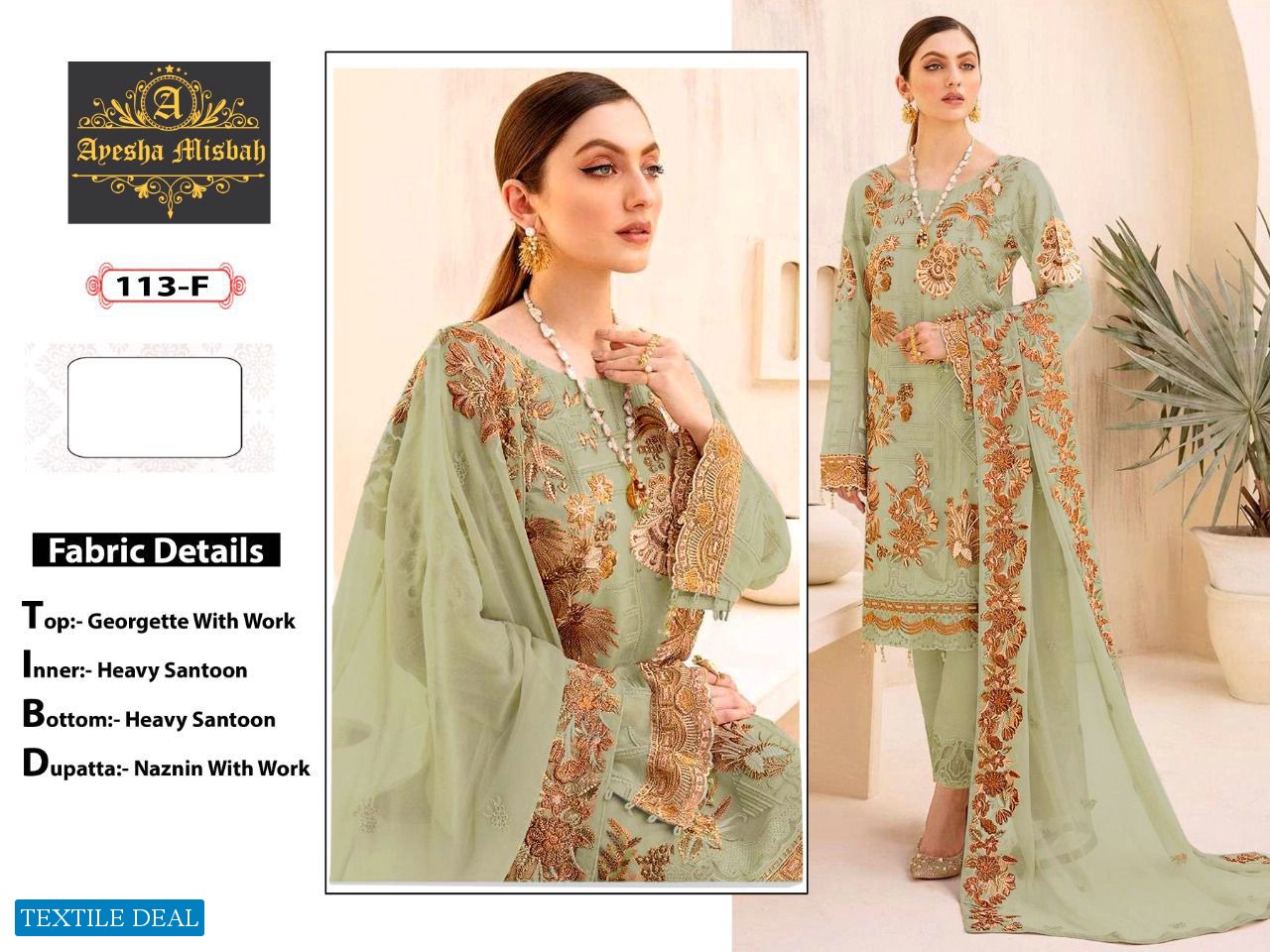 Ayesha Misbah D.no 113 Colour Wholesale Pakistani Concept Dress
