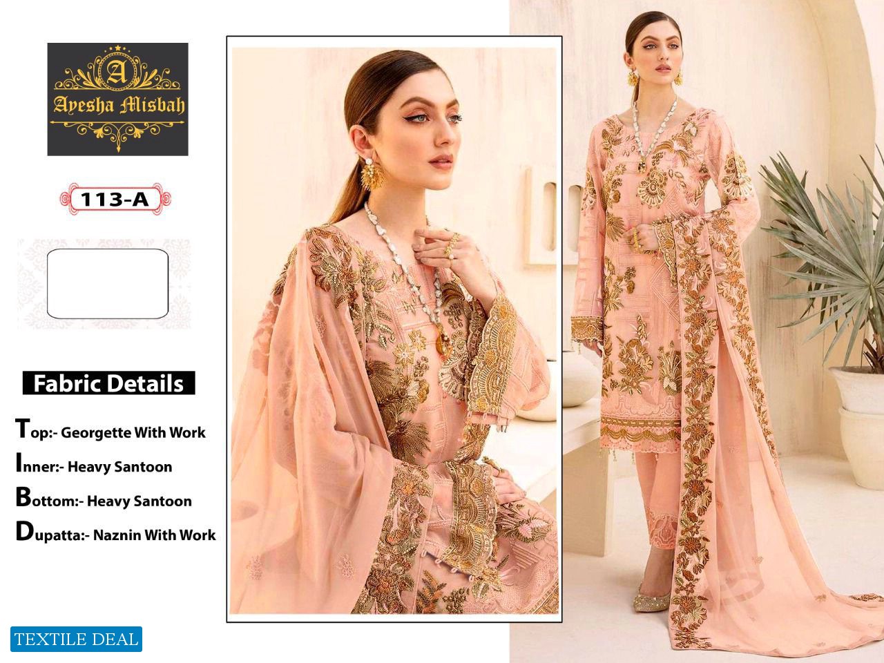 Ayesha Misbah D.no 113 Colour Wholesale Pakistani Concept Dress