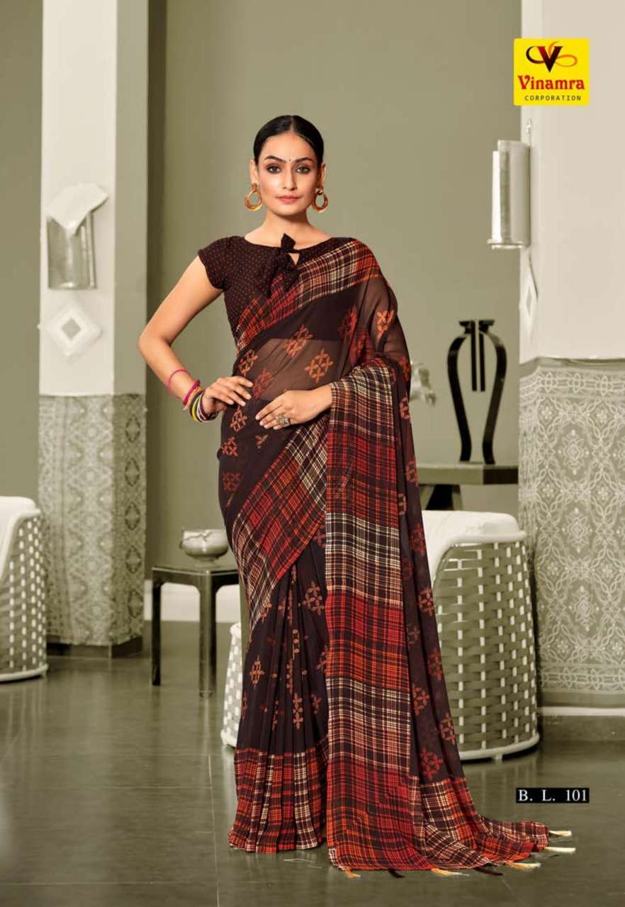 VINAMRA CORPORATION BHAGYA LAKSHMI VOL 1 CASUAL WEAR SAREES COLLECTION IN SURAT