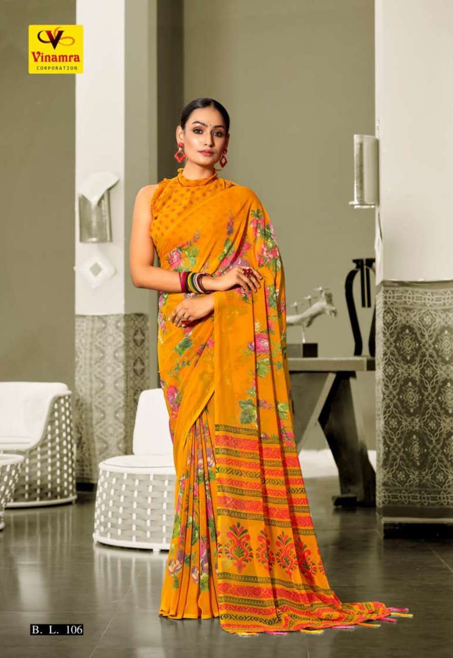 VINAMRA CORPORATION BHAGYA LAKSHMI VOL 1 CASUAL WEAR SAREES COLLECTION IN SURAT