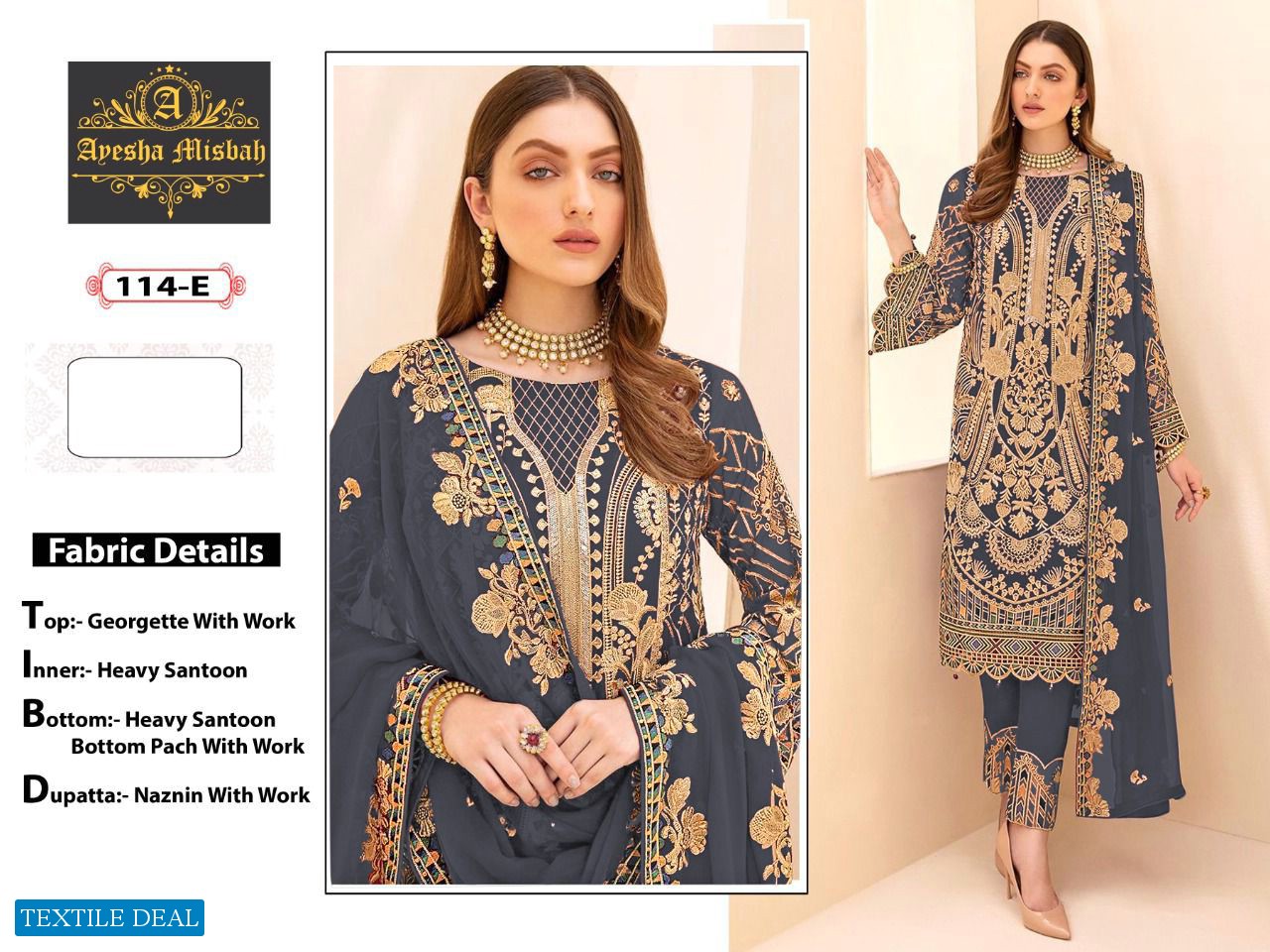 Ayesha Misbah D.no 114 Colour Wholesale Pakistani Concept Dress