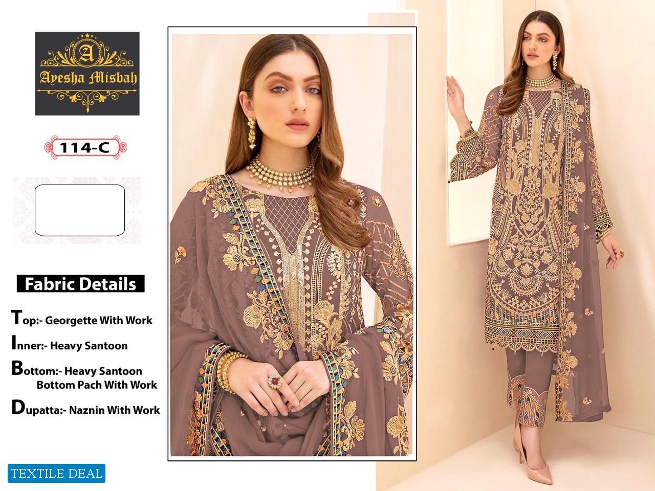 Ayesha Misbah D.no 114 Colour Wholesale Pakistani Concept Dress