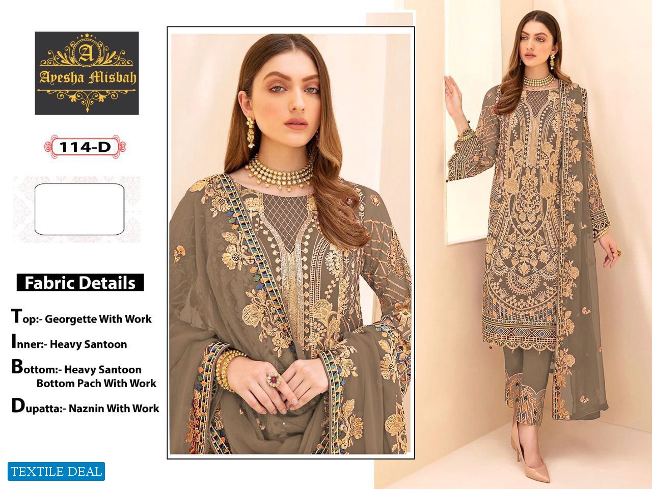 Ayesha Misbah D.no 114 Colour Wholesale Pakistani Concept Dress
