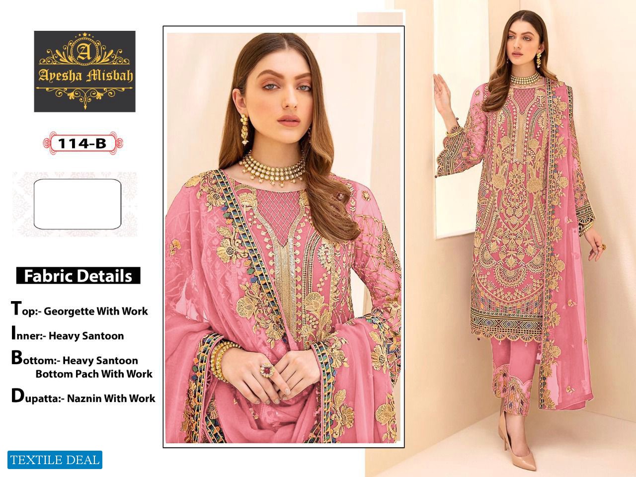 Ayesha Misbah D.no 114 Colour Wholesale Pakistani Concept Dress