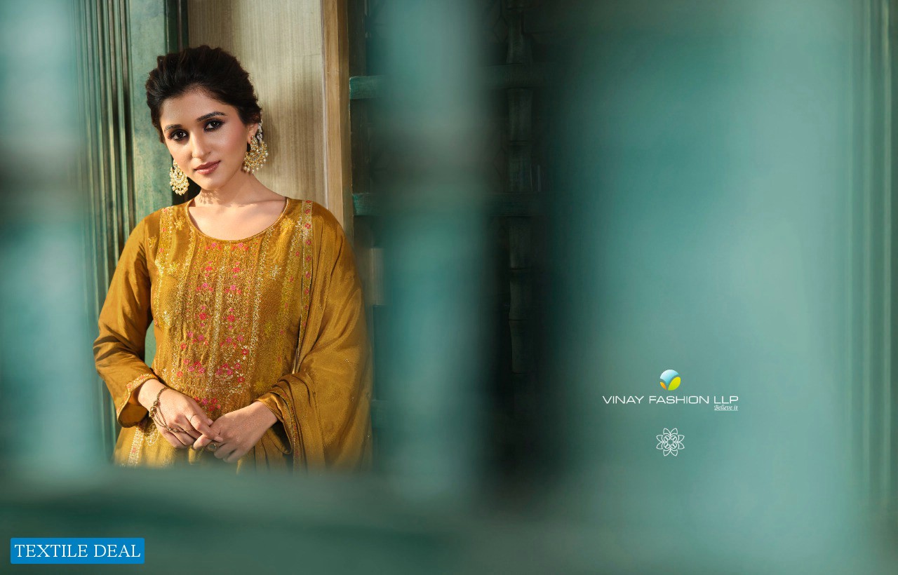 TUMBAA ZARI BY VINAY FASHION FULL STITCH VISCOSE DOLA JACQUARD TOP BOTTOM WITH DUPATTA