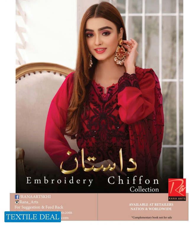 Rana Arts Dastaan Wholesale Embroidery Chiffon Collection