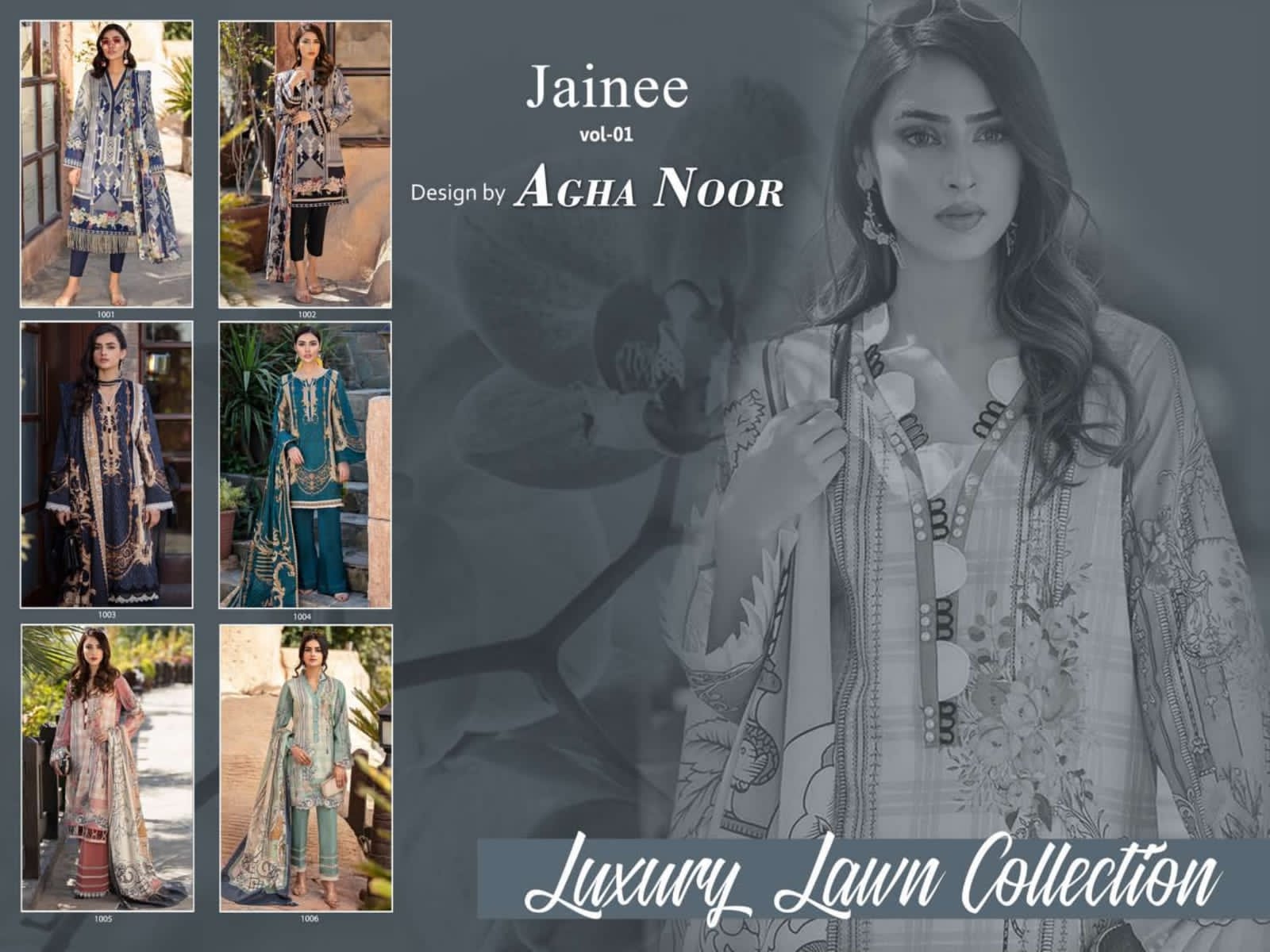 Agha Noor Jainee Vol-1 Wholesale Lawn Collection Dress Material