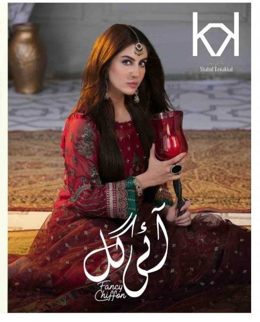 AYI GUL LUXURY CHIFFON SEMI-STICHED COLLECTION by TAWAKKAL FABRICS