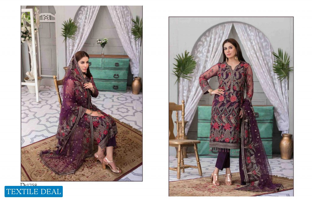 AYI GUL LUXURY CHIFFON SEMI-STICHED COLLECTION by TAWAKKAL FABRICS