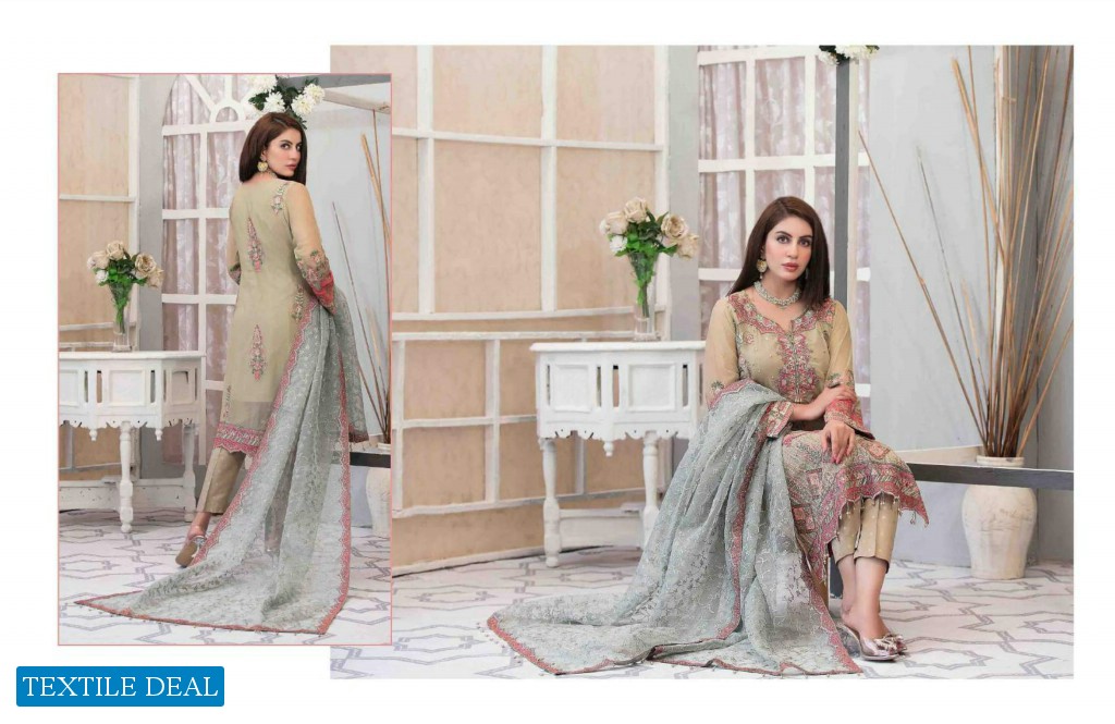 AYI GUL LUXURY CHIFFON SEMI-STICHED COLLECTION by TAWAKKAL FABRICS