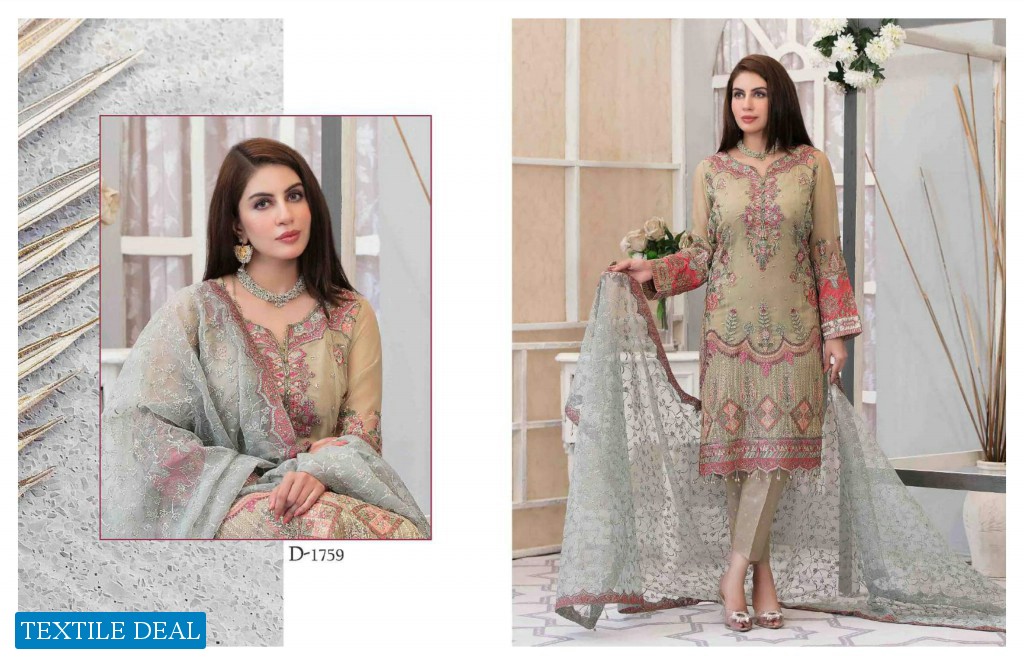AYI GUL LUXURY CHIFFON SEMI-STICHED COLLECTION by TAWAKKAL FABRICS
