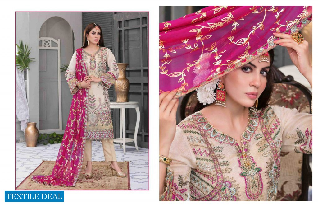 AYI GUL LUXURY CHIFFON SEMI-STICHED COLLECTION by TAWAKKAL FABRICS