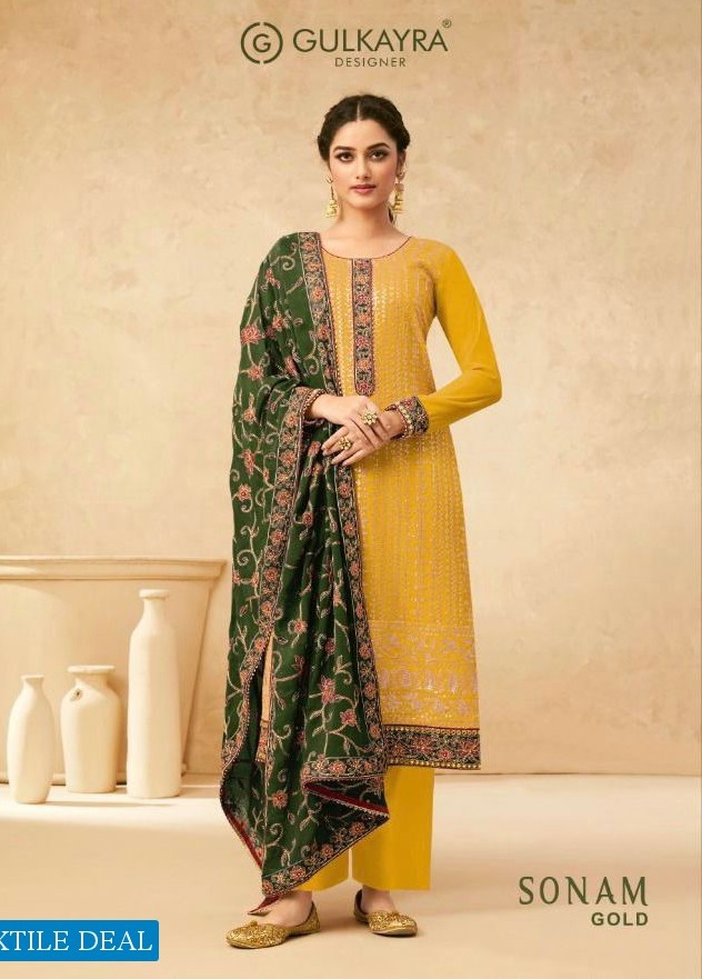 Gulkayra Sonam Gold Wholesale Straight Long Salwar kameez