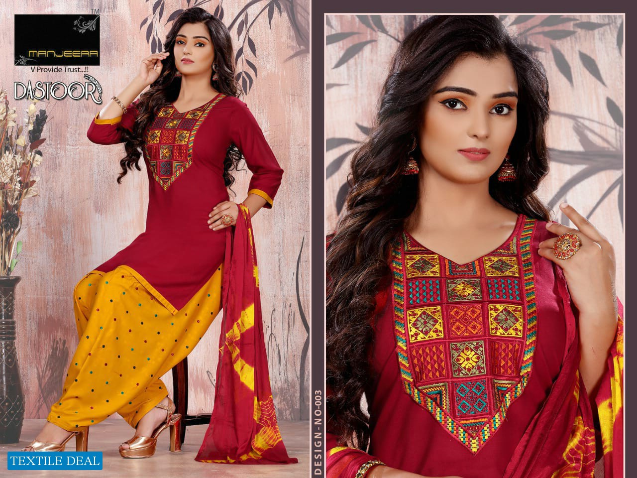 Manjeera Dastoor Wholesale Reyon Work Readymade Dress