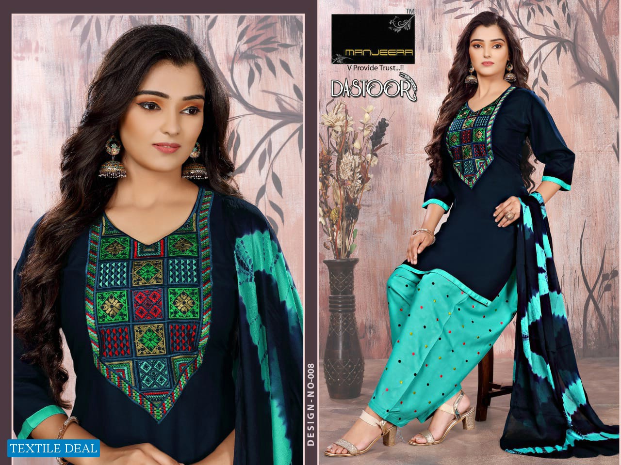 Manjeera Dastoor Wholesale Reyon Work Readymade Dress