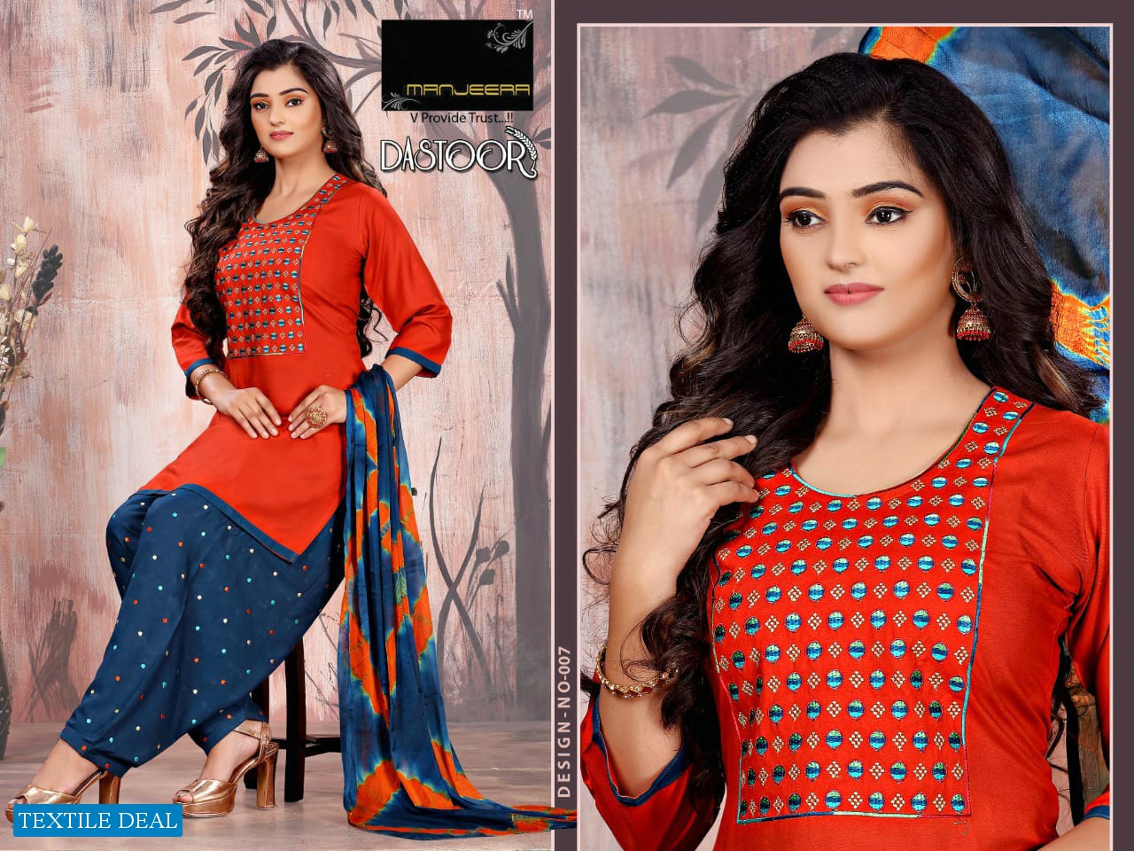 Manjeera Dastoor Wholesale Reyon Work Readymade Dress