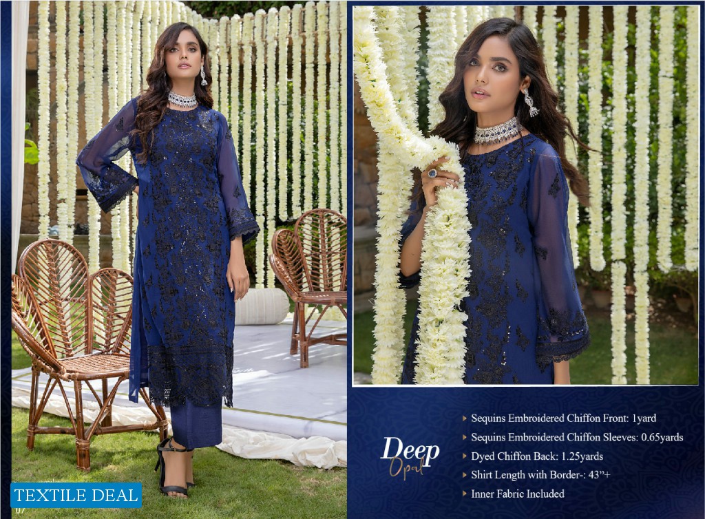 Azure Luxury Formal Unstiched Shirt Pakistani Catalog