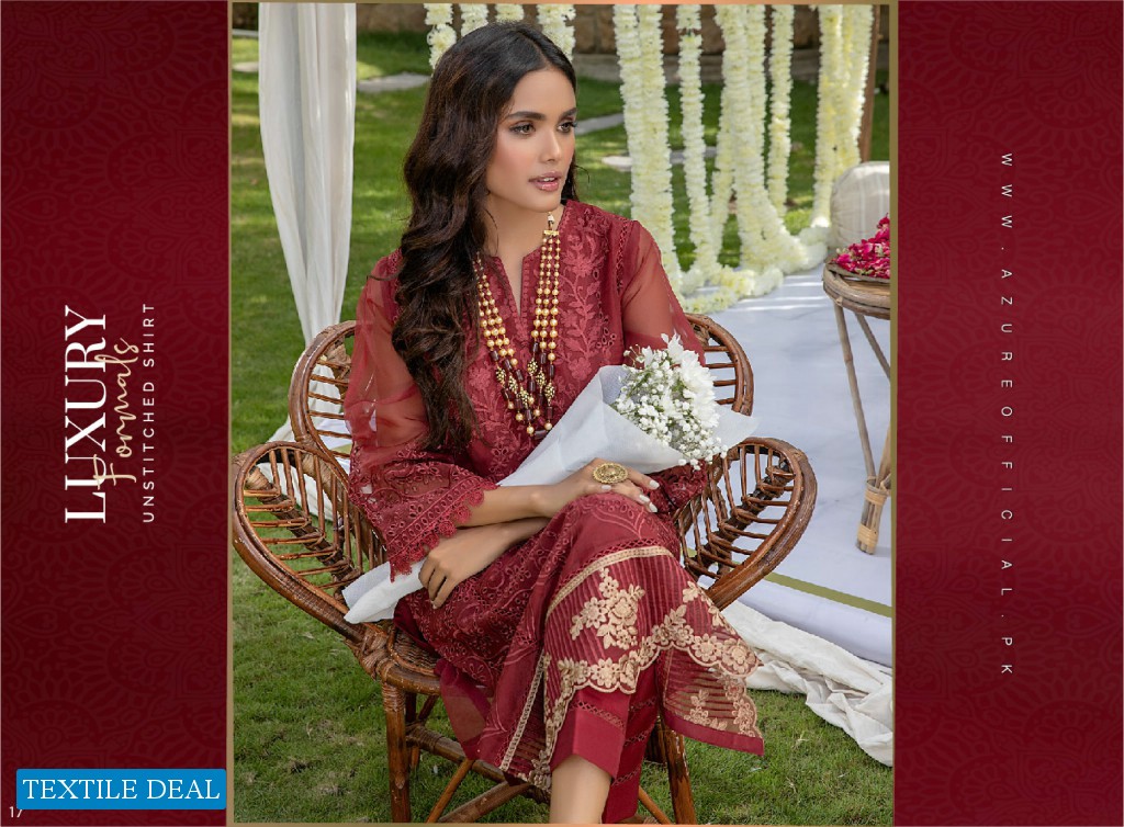 Azure Luxury Formal Unstiched Shirt Pakistani Catalog
