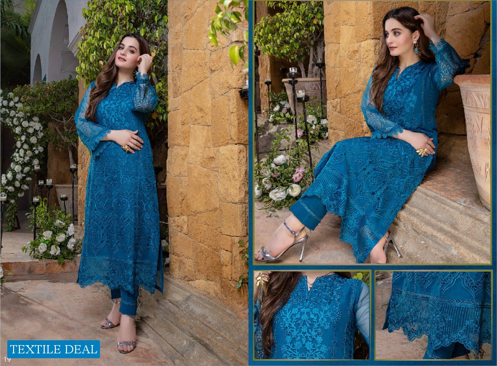 Azure Luxury Formal Unstiched Shirt Pakistani Catalog