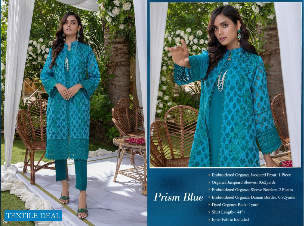 Azure Luxury Formal Unstiched Shirt Pakistani Catalog