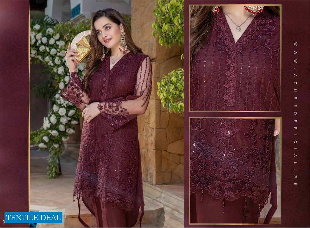 Azure Luxury Formal Unstiched Shirt Pakistani Catalog