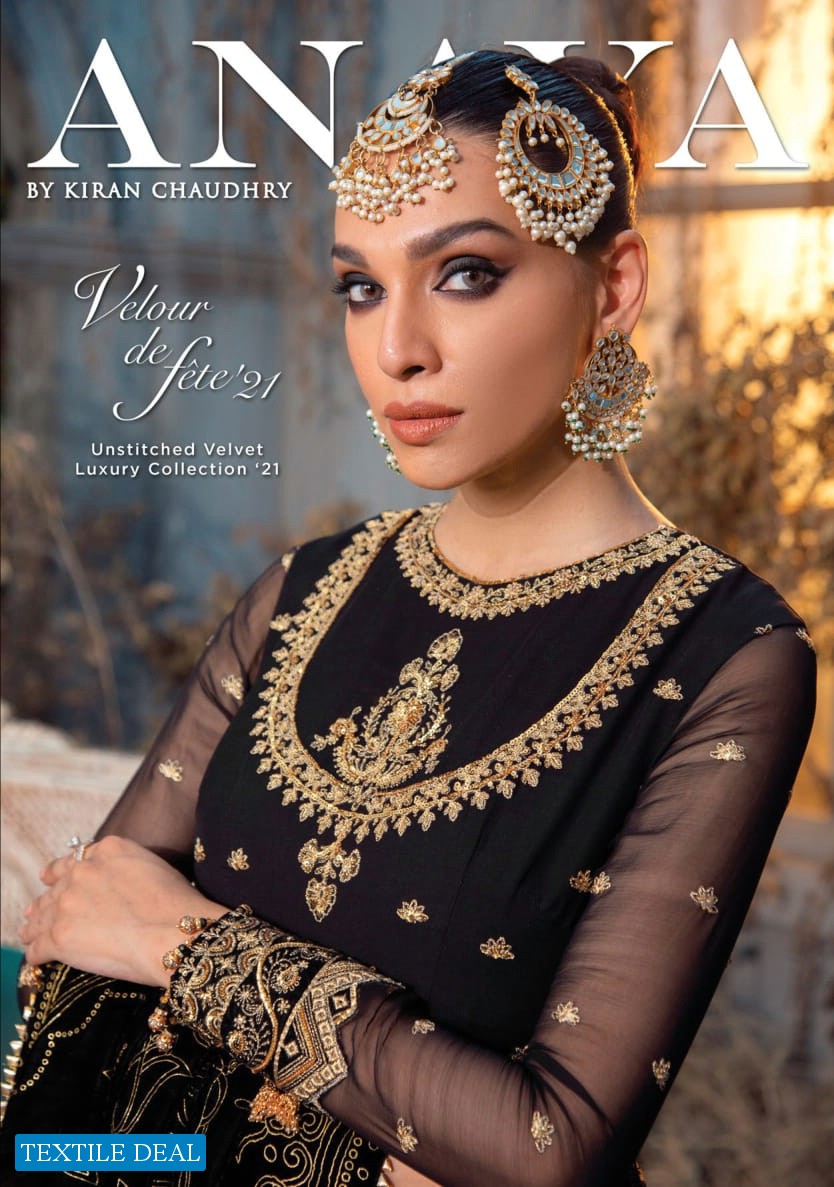 Anaya By Kiran Chaudhry Velour De Fete 21 Unstiched Velvet Luxury Collection 2021