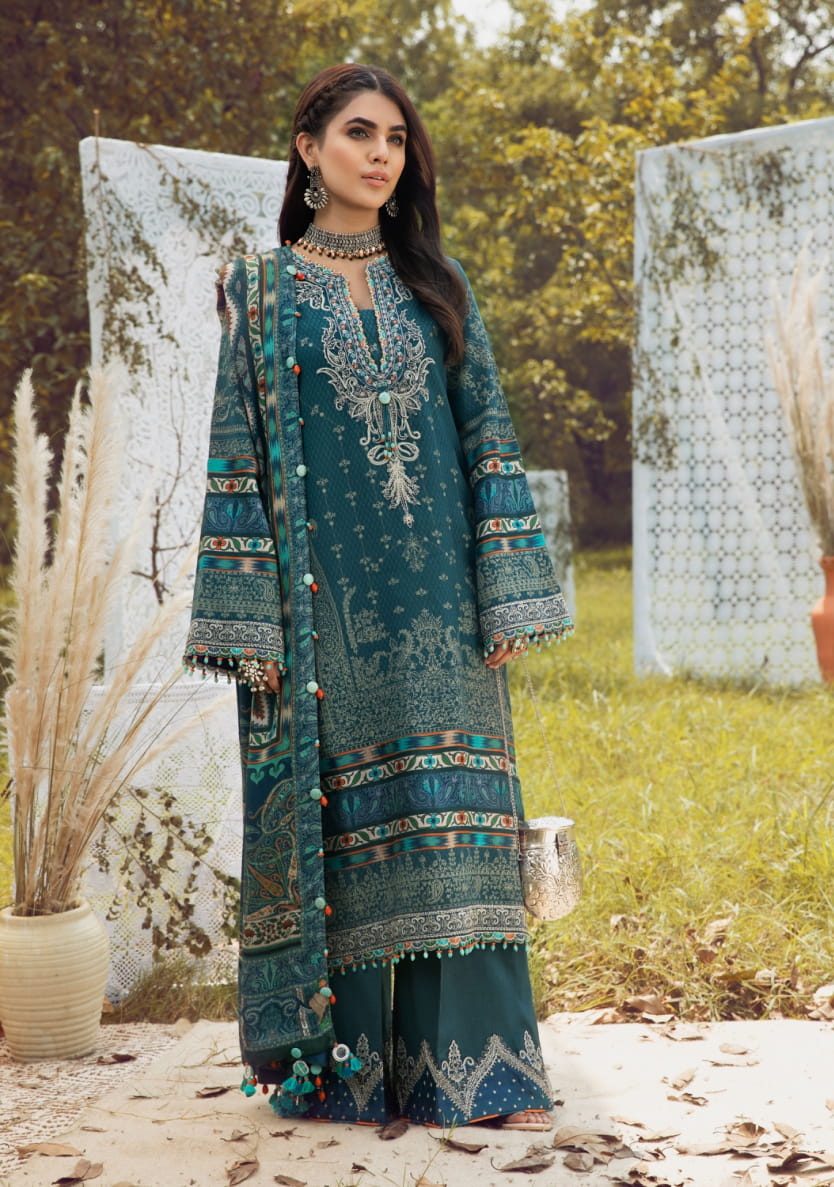 Anaya Viva Winter 2021 Unstitched 3pc Embroidered Linen Shawl Collection