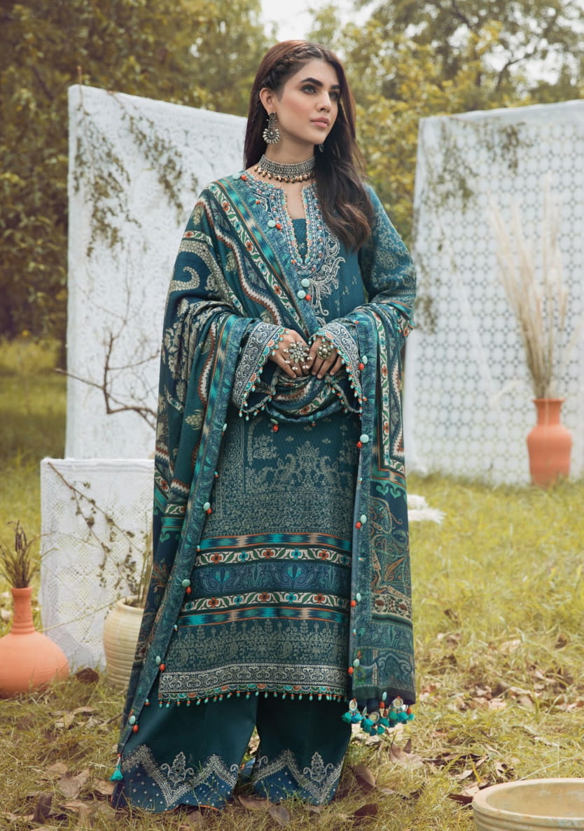Anaya Viva Winter 2021 Unstitched 3pc Embroidered Linen Shawl Collection