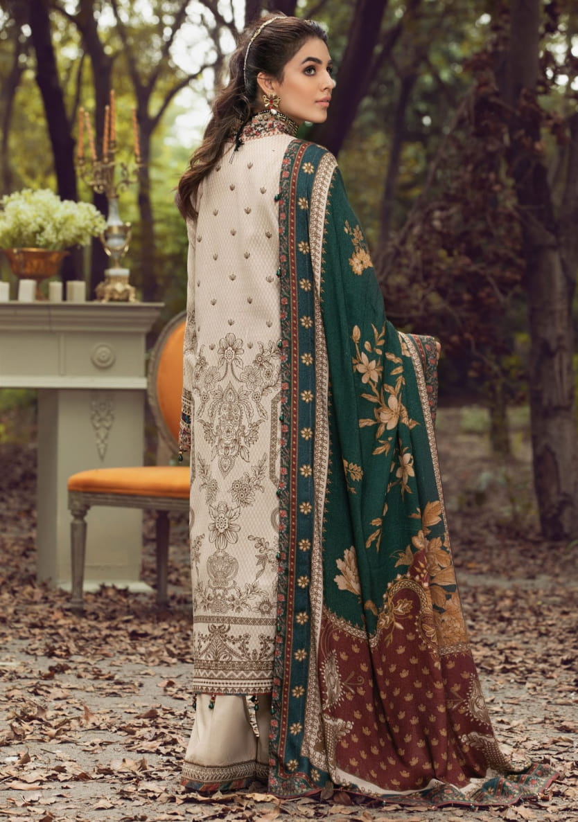 Anaya Viva Winter 2021 Unstitched 3pc Embroidered Linen Shawl Collection