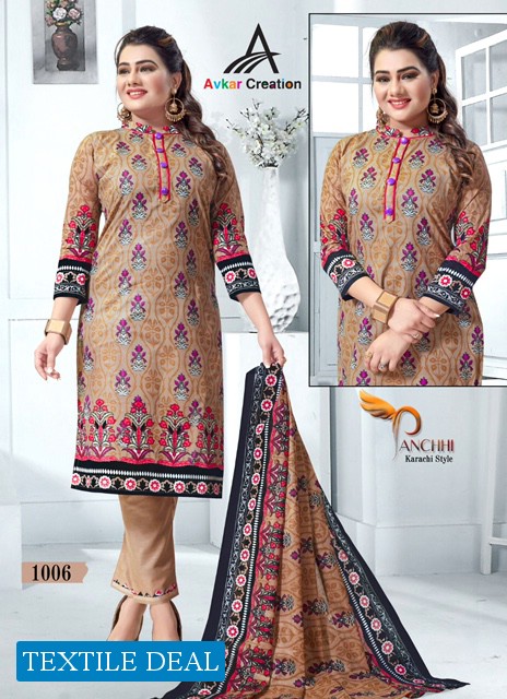 Avkar Panchi Karachi Style Wholesale Printed Dress Material