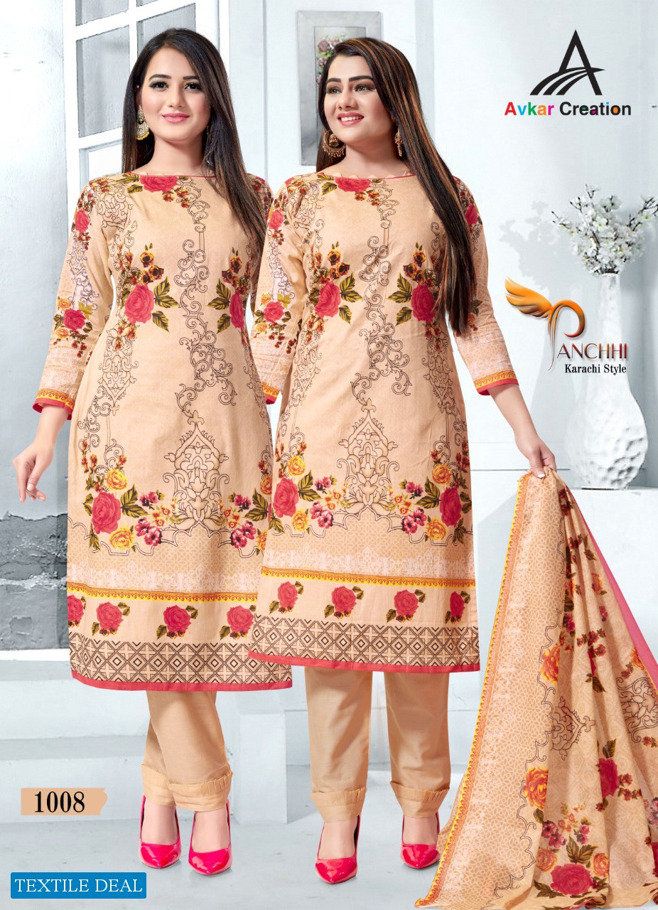 Avkar Panchi Karachi Style Wholesale Printed Dress Material