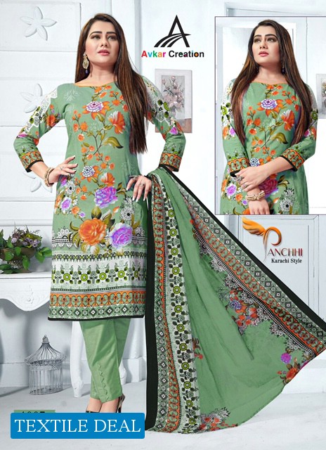 Avkar Panchi Karachi Style Wholesale Printed Dress Material