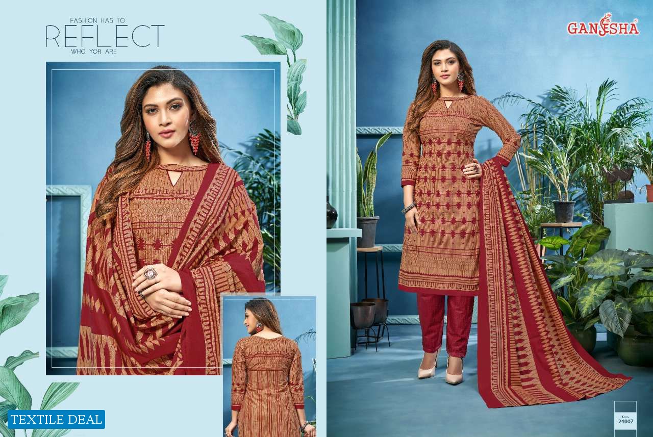 Ganesha Print Vol-24 Wholesale Pure Cotton Printed Dress Material