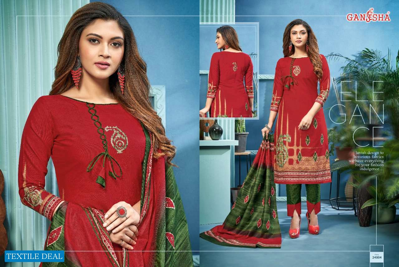 Ganesha Print Vol-24 Wholesale Pure Cotton Printed Dress Material