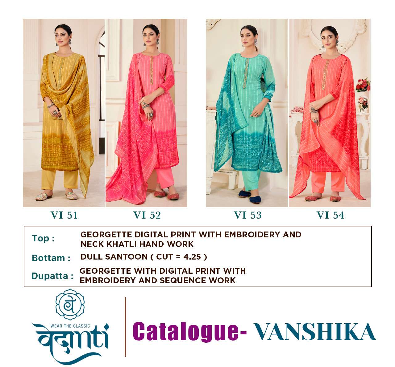 VEDANTI PRESENT VANSHIKA GEORGETTE ETHNIC CASUAL WEAR SALWAR KAMEEZ