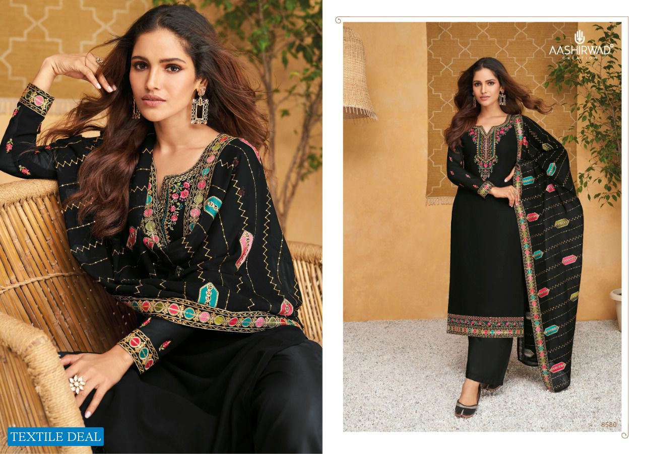 SIMRAN BY AASHIRWAD GEORGETTE PARTY WEAR FANCY SUITS