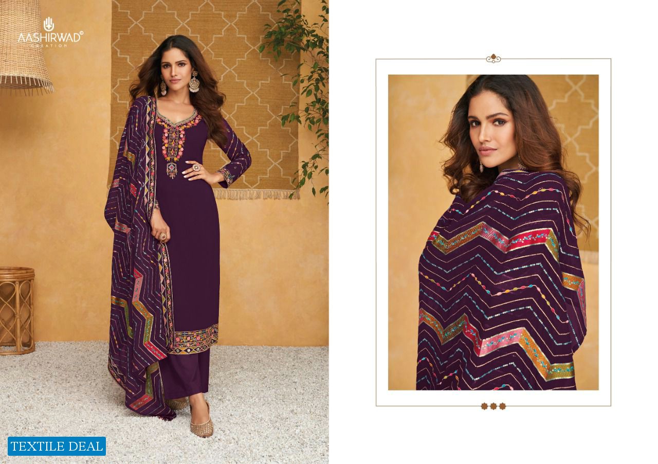 SIMRAN BY AASHIRWAD GEORGETTE PARTY WEAR FANCY SUITS