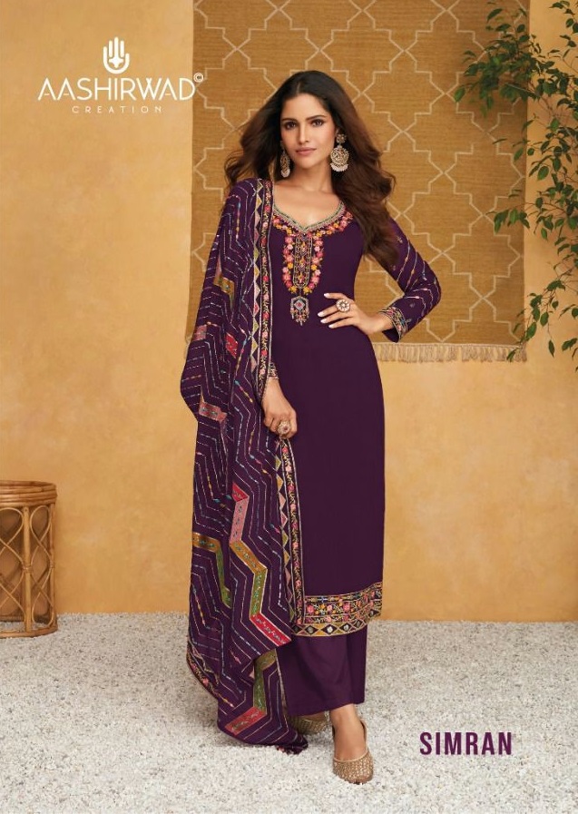 SIMRAN BY AASHIRWAD GEORGETTE PARTY WEAR FANCY SUITS