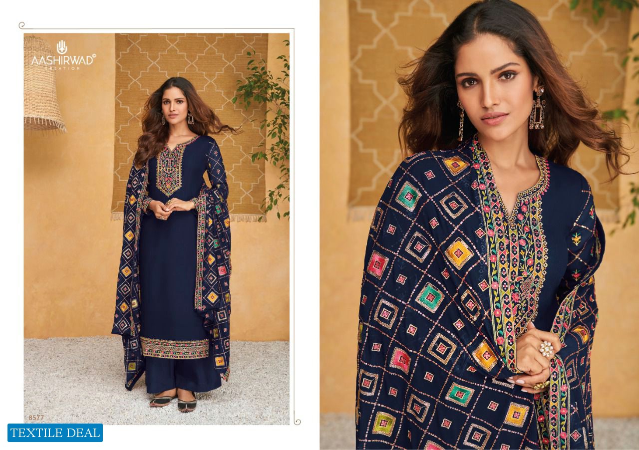 SIMRAN BY AASHIRWAD GEORGETTE PARTY WEAR FANCY SUITS