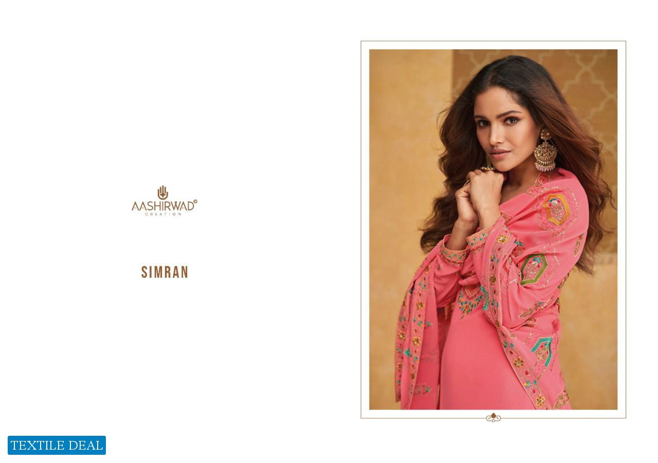 SIMRAN BY AASHIRWAD GEORGETTE PARTY WEAR FANCY SUITS