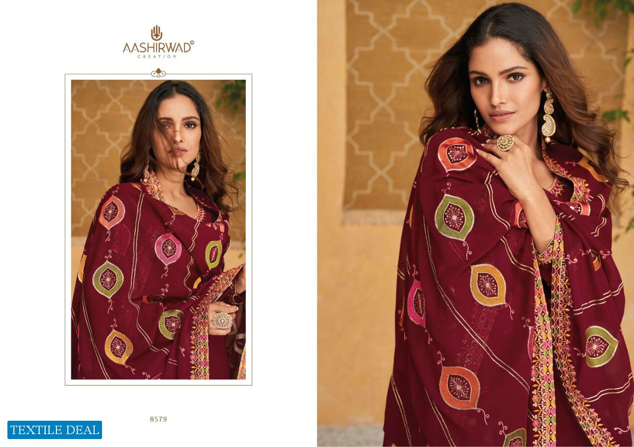 SIMRAN BY AASHIRWAD GEORGETTE PARTY WEAR FANCY SUITS