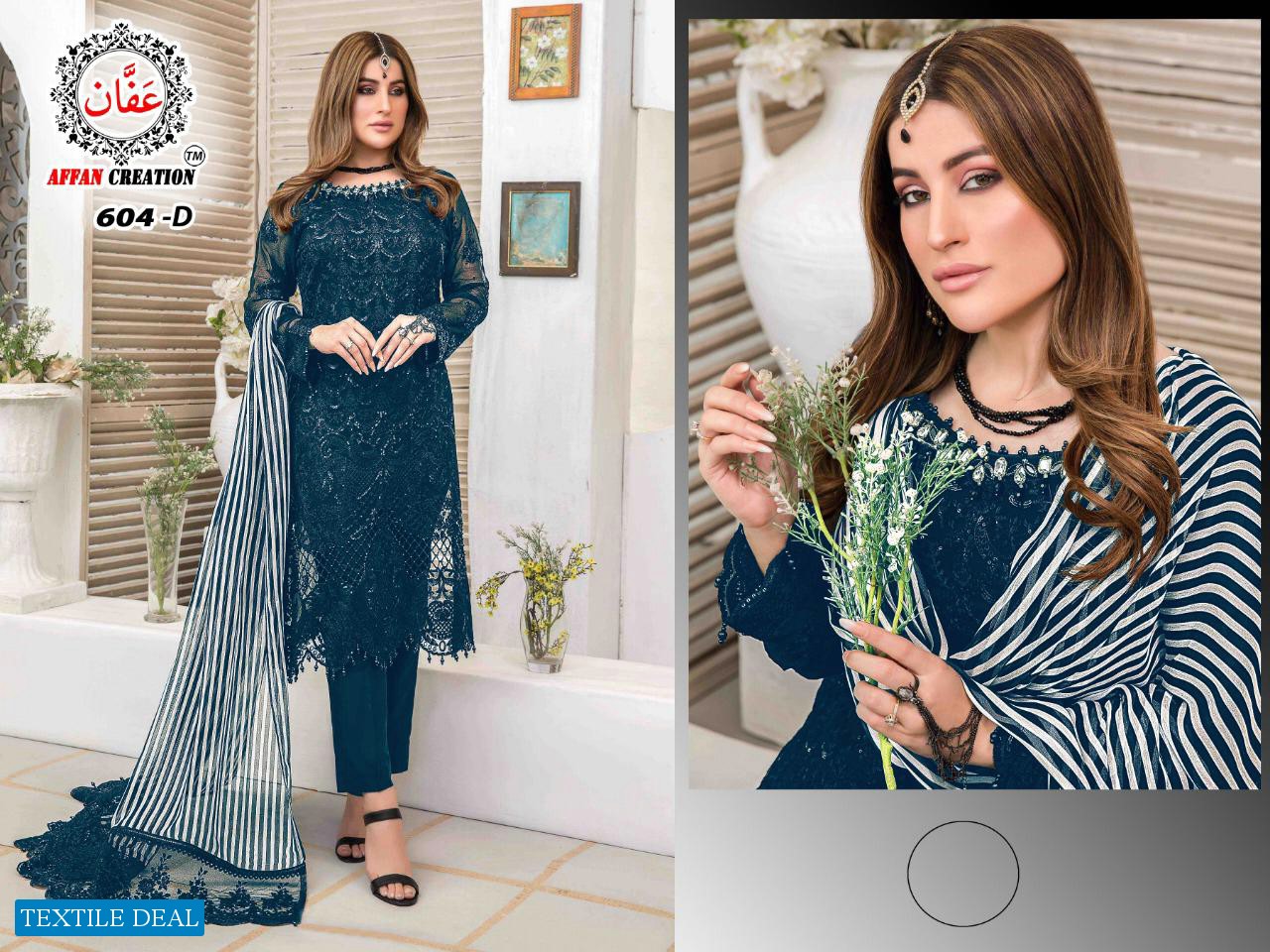 Affan Creation D.no 604 Colour Wholesale Pakistani Concept Dress