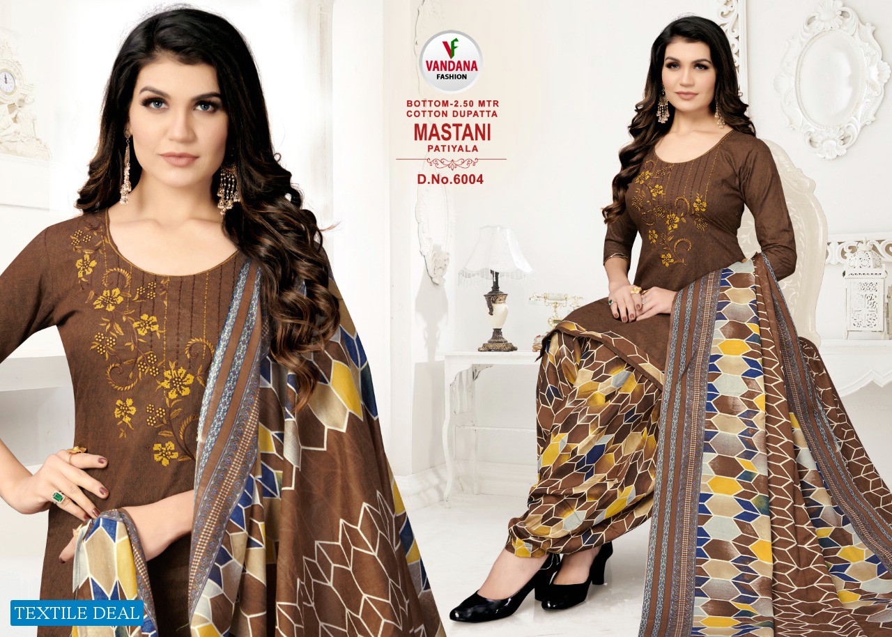 Vandana Mastani Patiyala Vol-6 Wholesale Cotton Dress Material