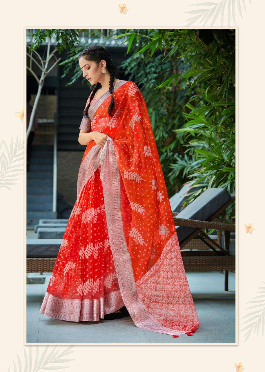 STONITE SILK BY SHVETAMBAR ORGANZA SILK FANCY SAREES