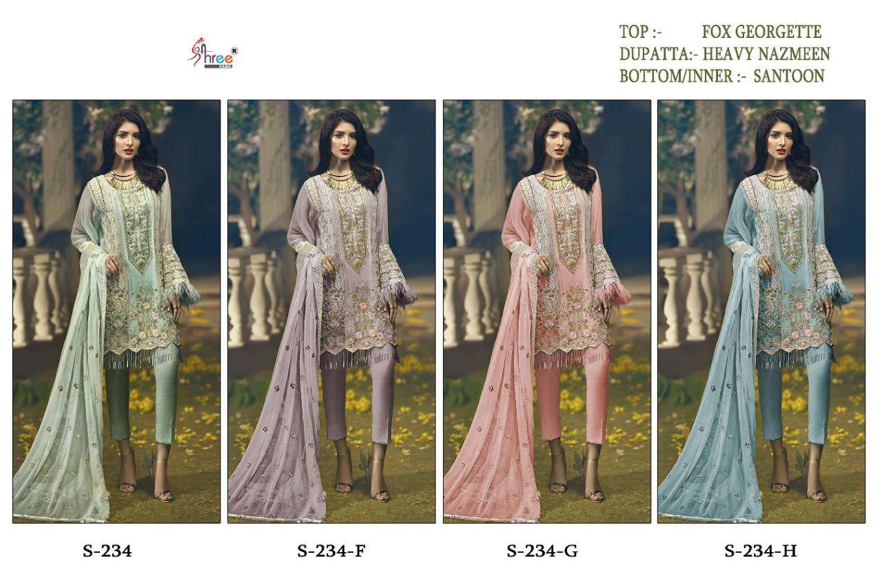SHREE FABS S 234 COLOR PAKISTANI DRESSES WITH NAZNEEN DUPATTA