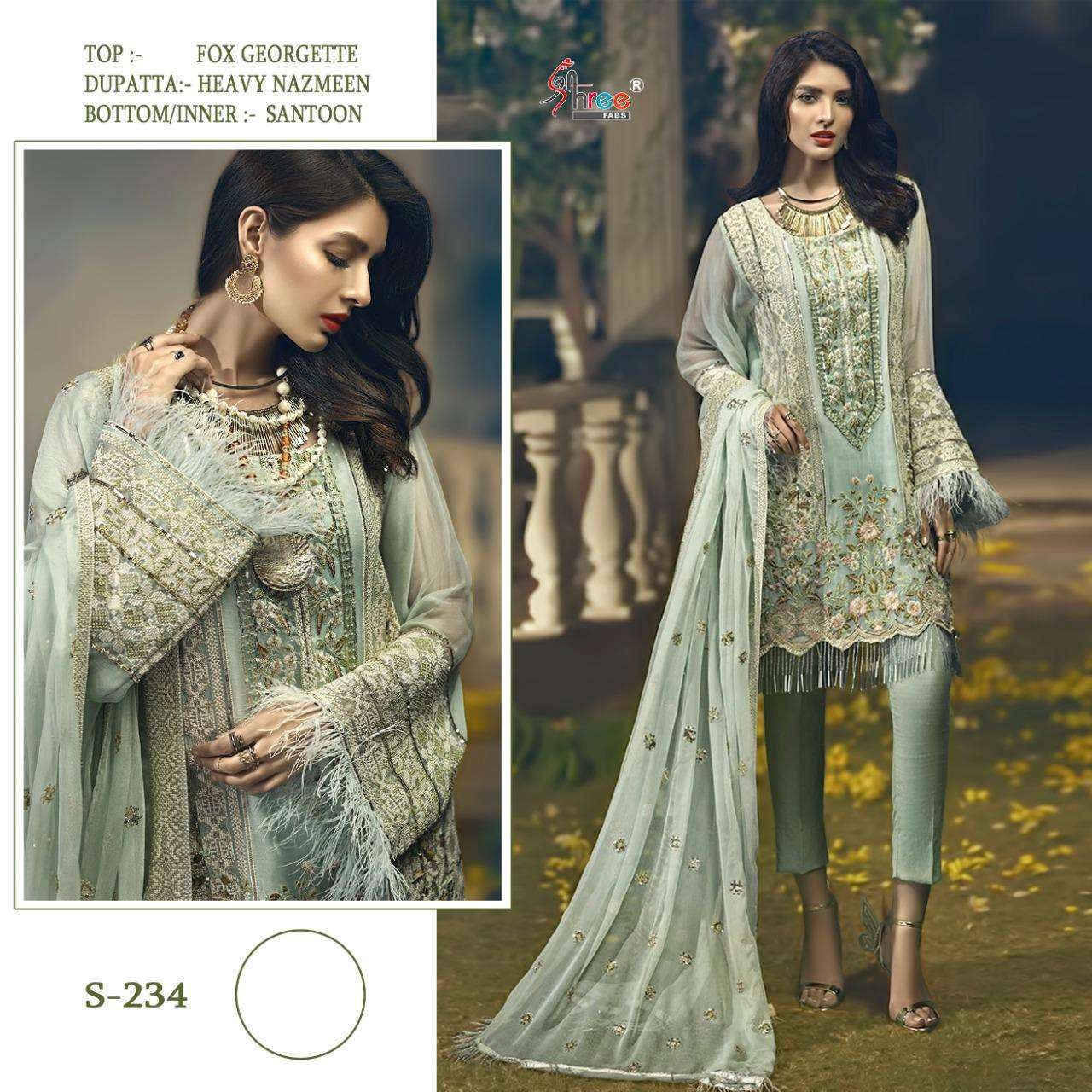 SHREE FABS S 234 COLOR PAKISTANI DRESSES WITH NAZNEEN DUPATTA